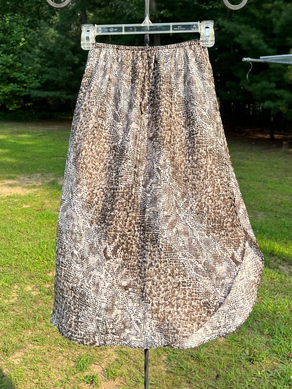 80s Warner’s Snake Print Midi Slip Skirt Size XS Grunge Party Boho Festival